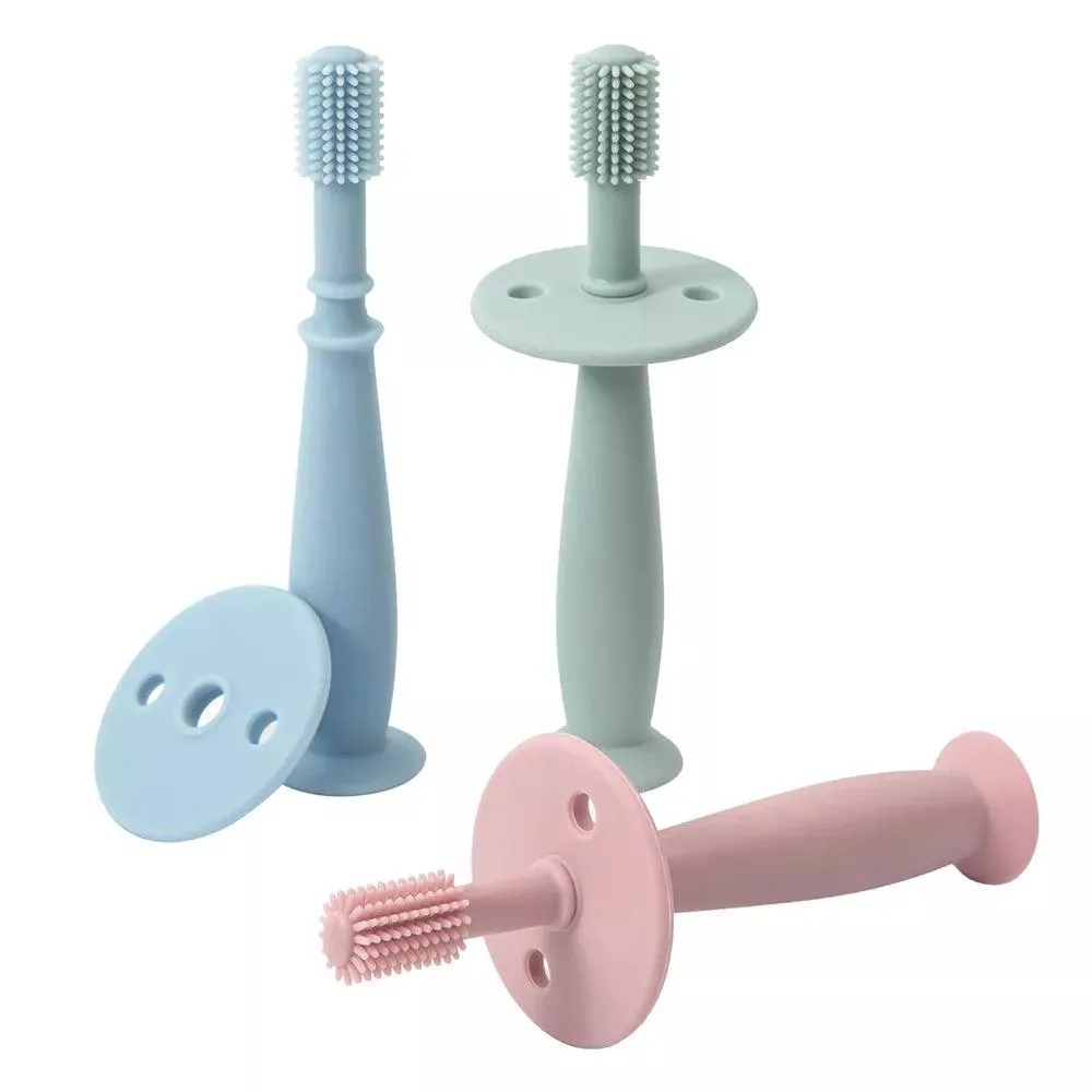 Baby Soft Silicone Doughnut Sensory Toothbrush Tool