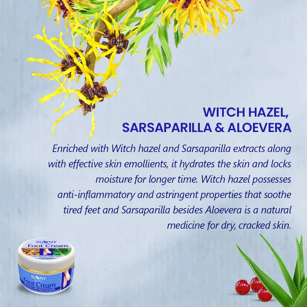Bakson's Sunny Herbals Foot With Aloevera & Sarsaparilla Moisturised Soft Feet Skin Care Cream 100gm