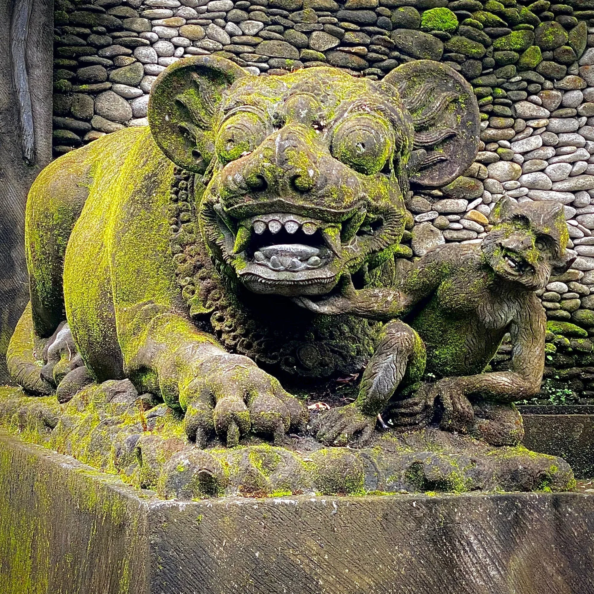 Balinese Tiger Mask Barong Macan Wooden Tiger Mask Guardian Demon Bali Hand Carved Wood Folk art Carving Wall Decor