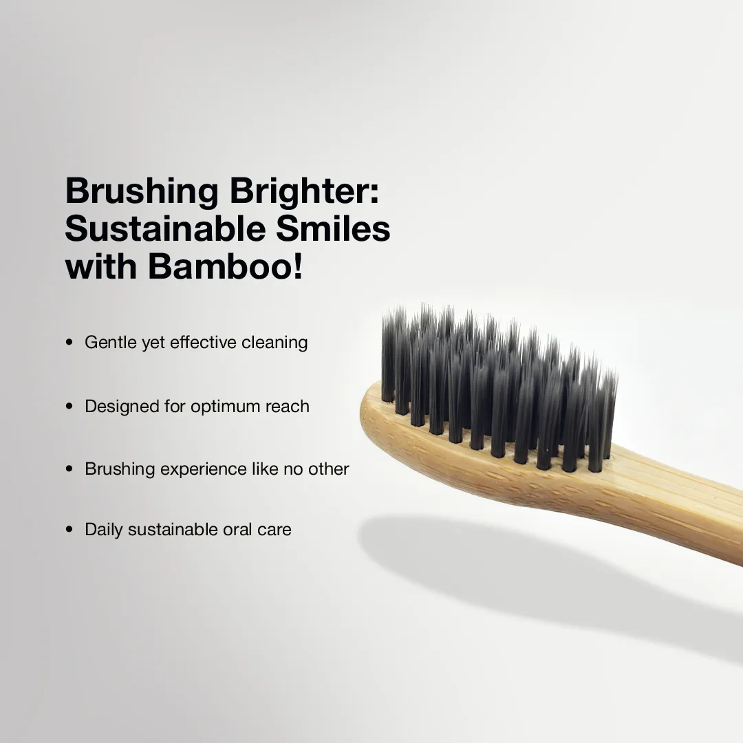 Bamboo Toothbrush NATURAL CLEAN for Adults | Biodegradable, Soft Bristles & Ergonomic Design