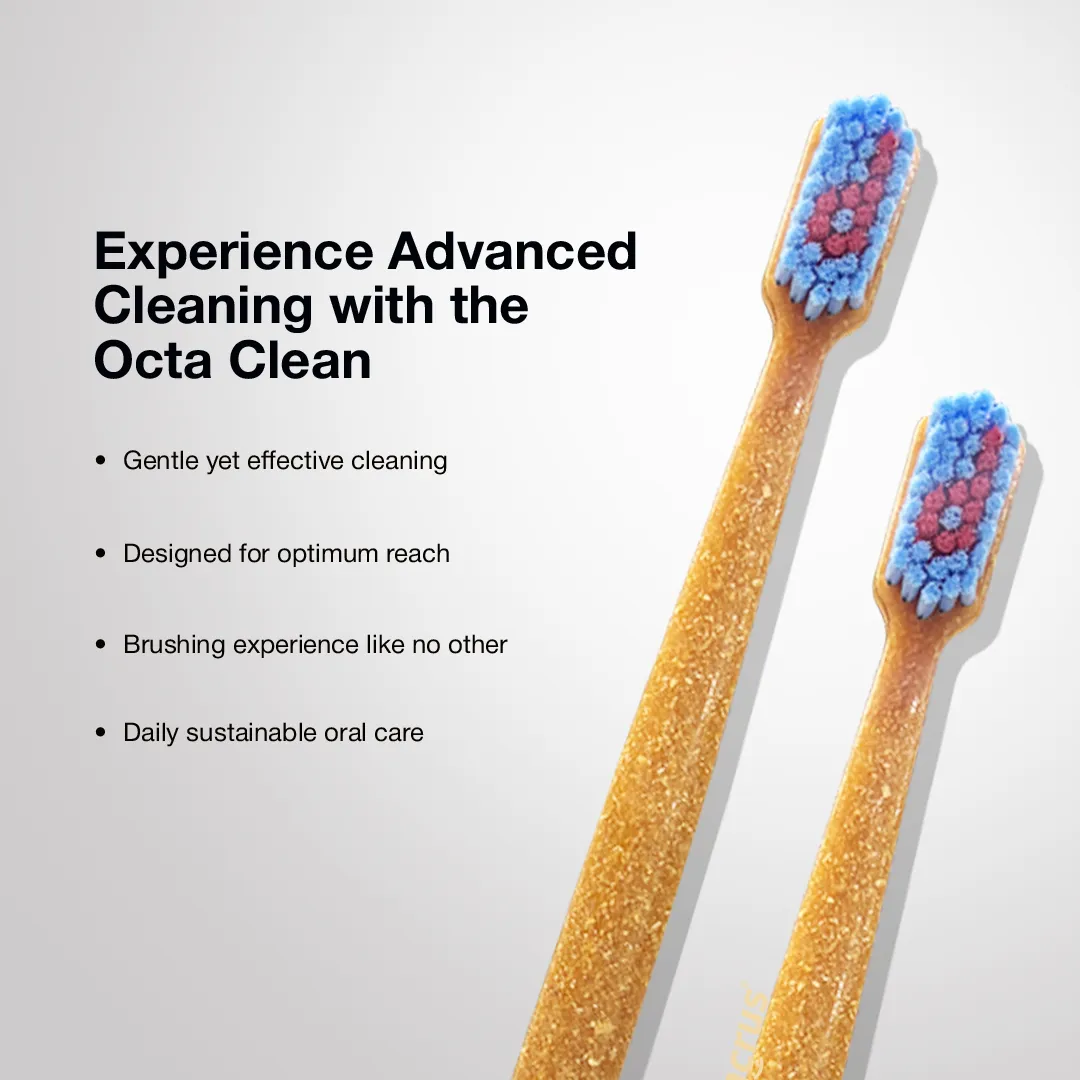 Bamboo Toothbrush OCTA CLEAN for Adult (Made from Bamboo Husk)