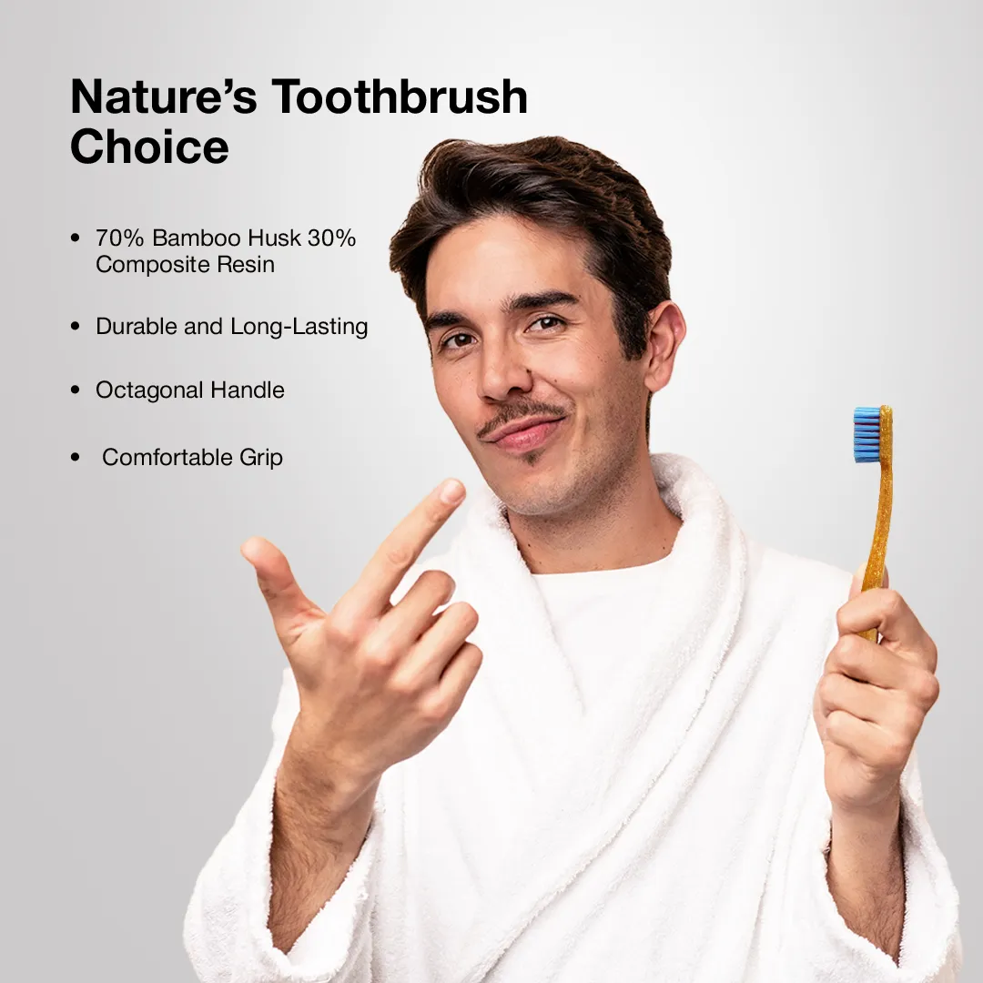 Bamboo Toothbrush OCTA CLEAN for Adult (Made from Bamboo Husk)