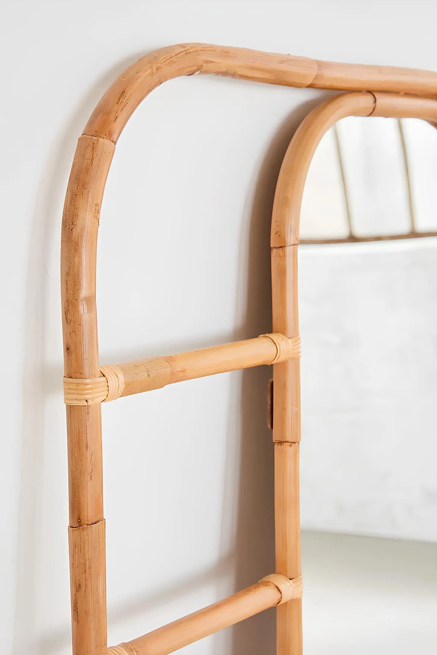 Bamboo Wall Mirror for living room | Cane Floor Mirror | Rattan Mirror - Rebecca