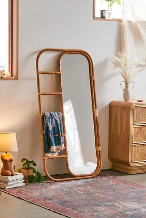 Bamboo Wall Mirror for living room | Cane Floor Mirror | Rattan Mirror - Rebecca