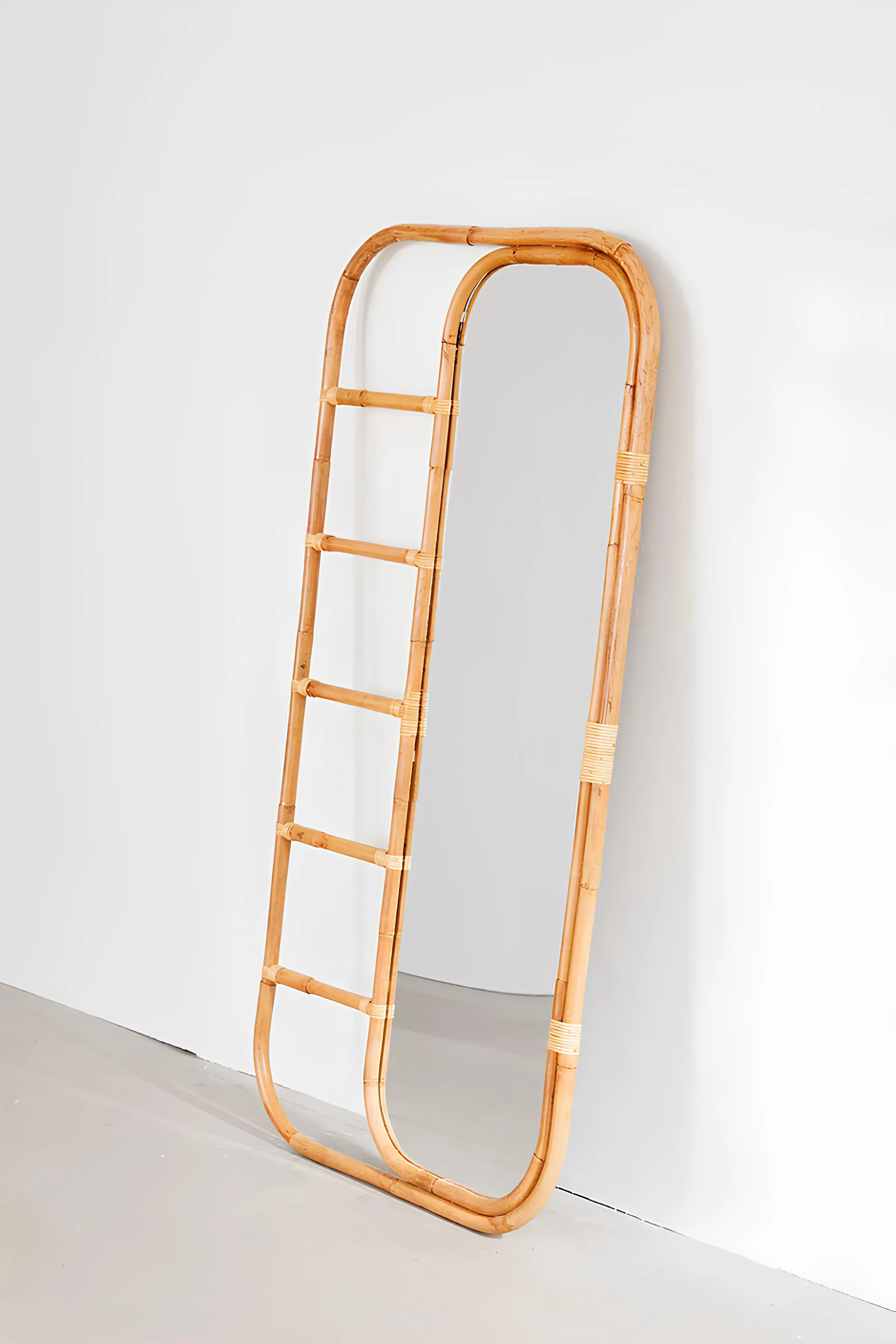 Bamboo Wall Mirror for living room | Cane Floor Mirror | Rattan Mirror - Rebecca