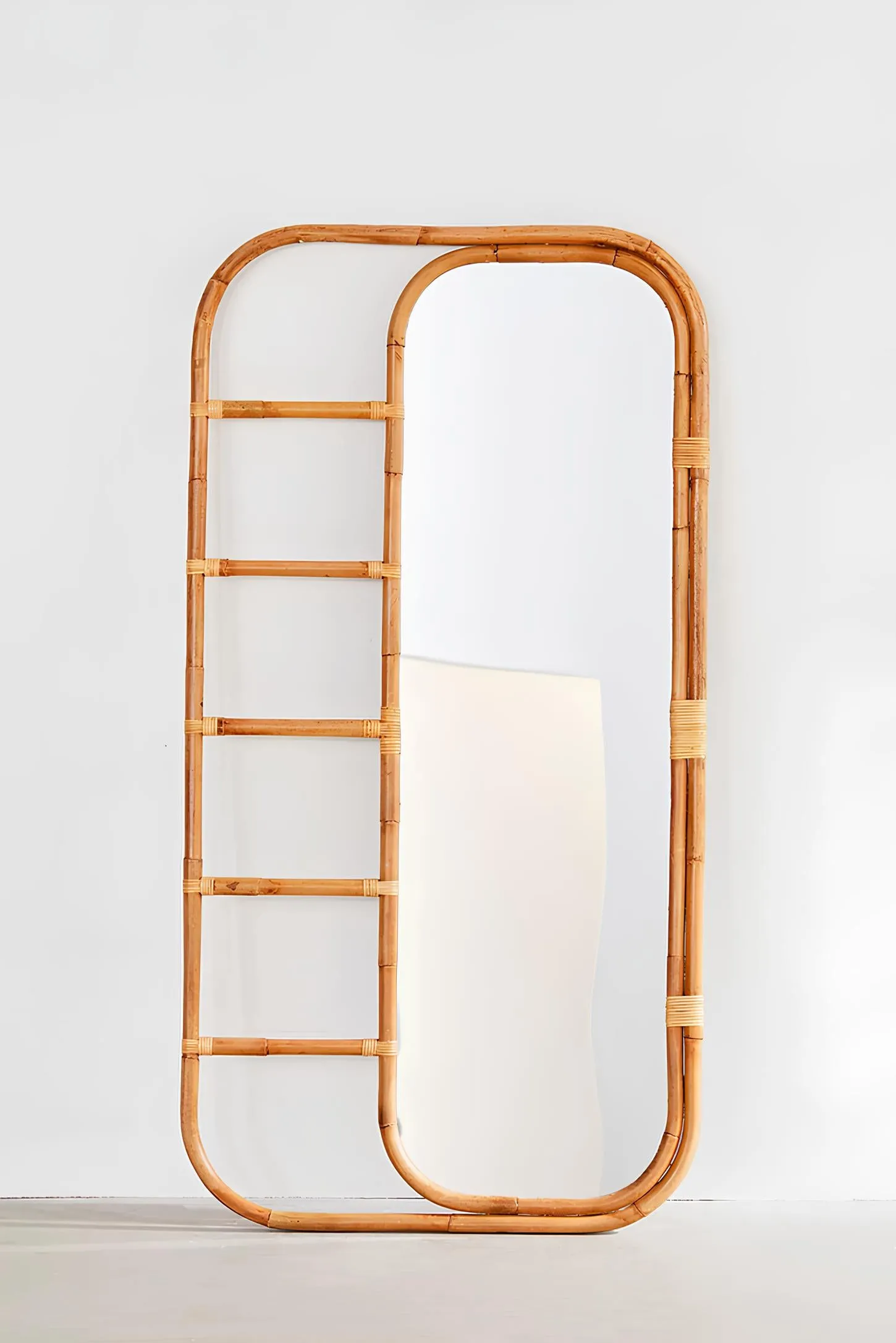 Bamboo Wall Mirror for living room | Cane Floor Mirror | Rattan Mirror - Rebecca
