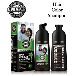 Barber Shop Aid - Hair Color Shampoo, Natural Black with Olive Oil, 200ml