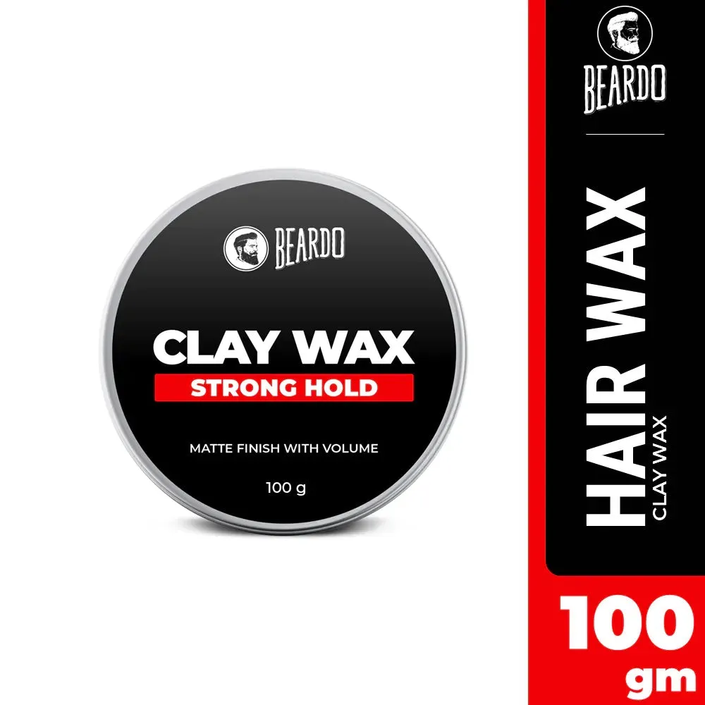 Beardo Special Gift Pack - Beardo Strong Hold Clay Wax 100g & Livon Hair Serum 100ml