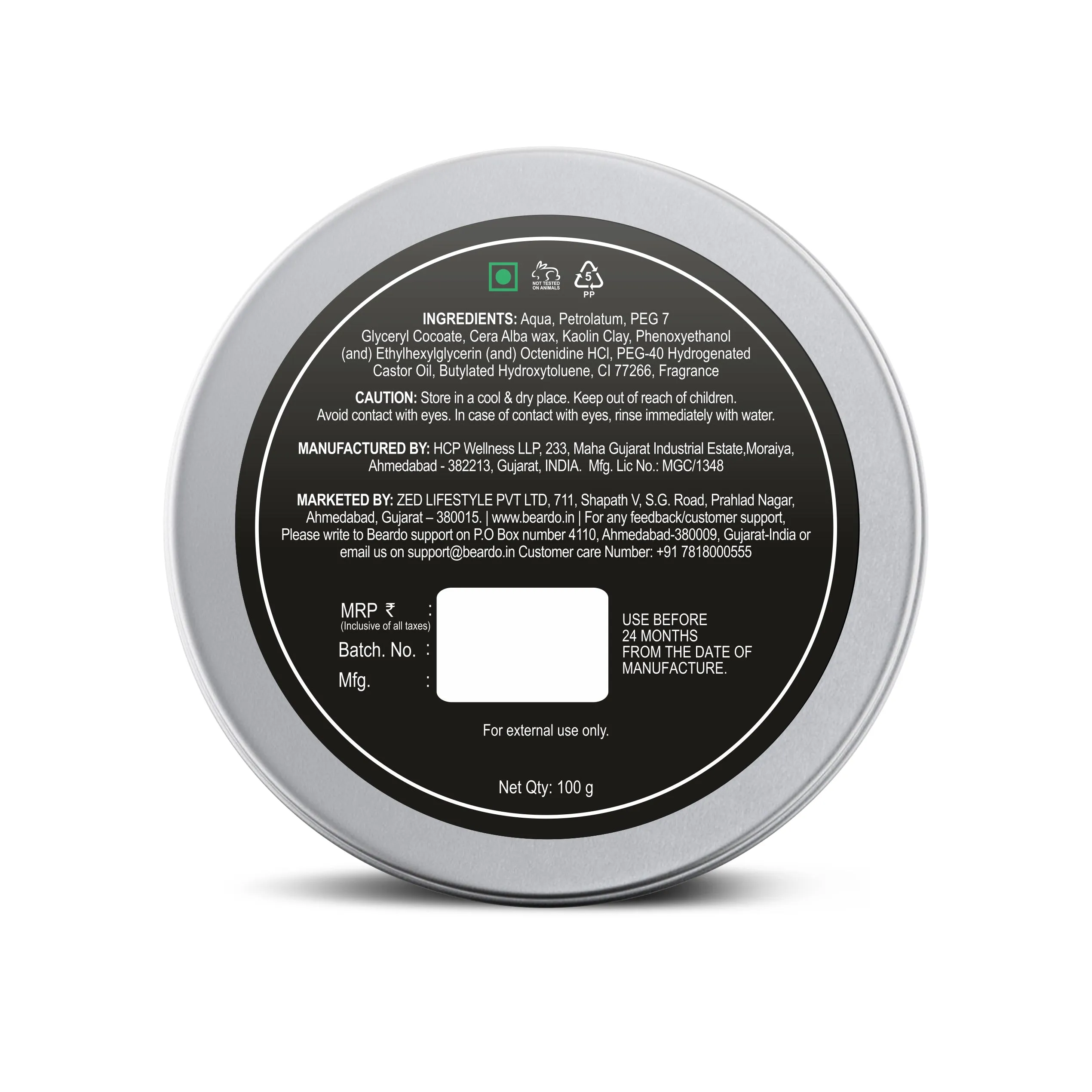 Beardo Strong Hold Clay Wax For Men (100gm)