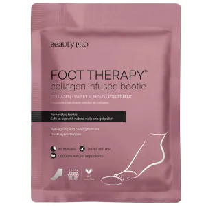 BeautyPro FOOT THERAPY Foot Mask with Collagen, Salicylic Acid (BHA Complex), & Argan Oil | Packed Full of Natural Ingredients | Intensely Moisturising | Bootie with Removable Toe Tip |
