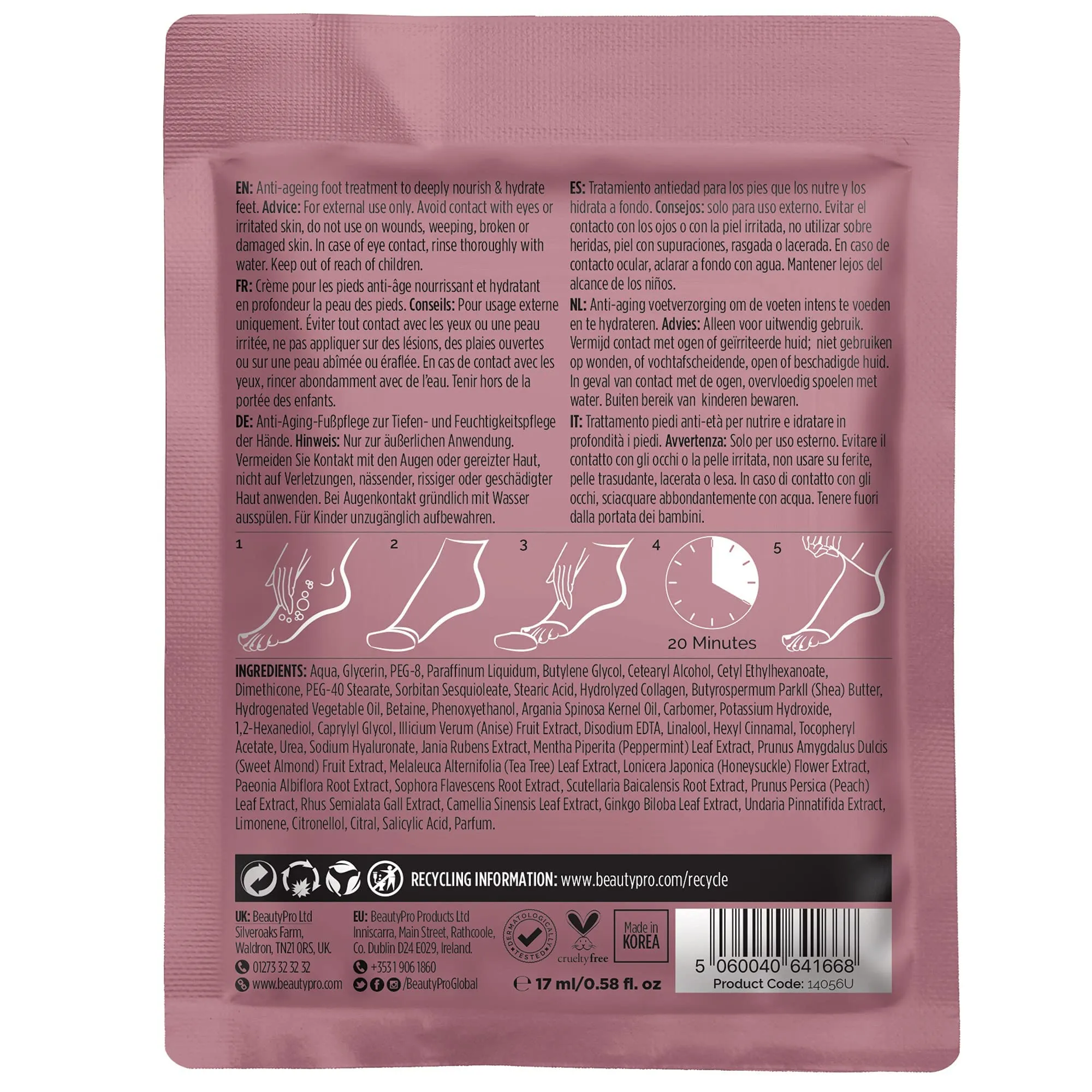 BeautyPro FOOT THERAPY Foot Mask with Collagen, Salicylic Acid (BHA Complex), & Argan Oil | Packed Full of Natural Ingredients | Intensely Moisturising | Bootie with Removable Toe Tip |