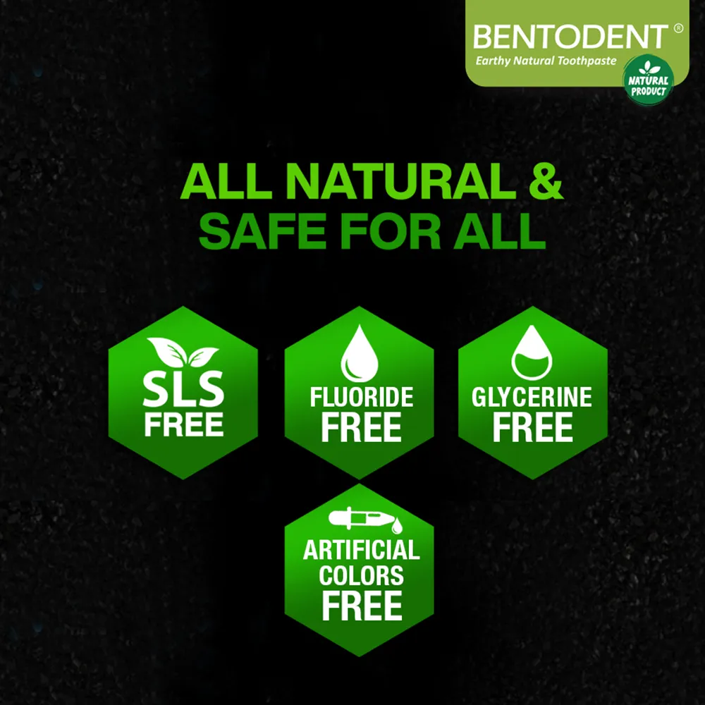 Bentodent Charcoal Toothpaste - Teeth Whitening (Twin Pack) - 100 gm each
