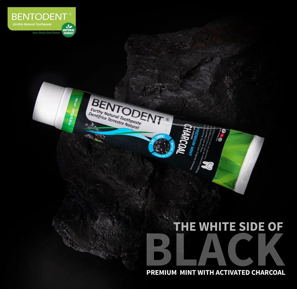 Bentodent Charcoal Toothpaste - Teeth Whitening (Twin Pack) - 100 gm each