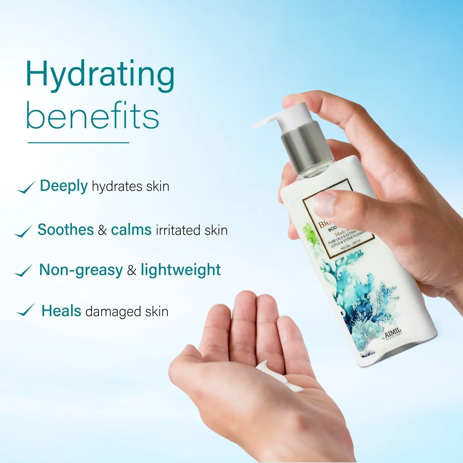Bio Marine Body Lotion with Lotus & Stone Flower for Deeply Hydrated Skin Net qty.- 250ml