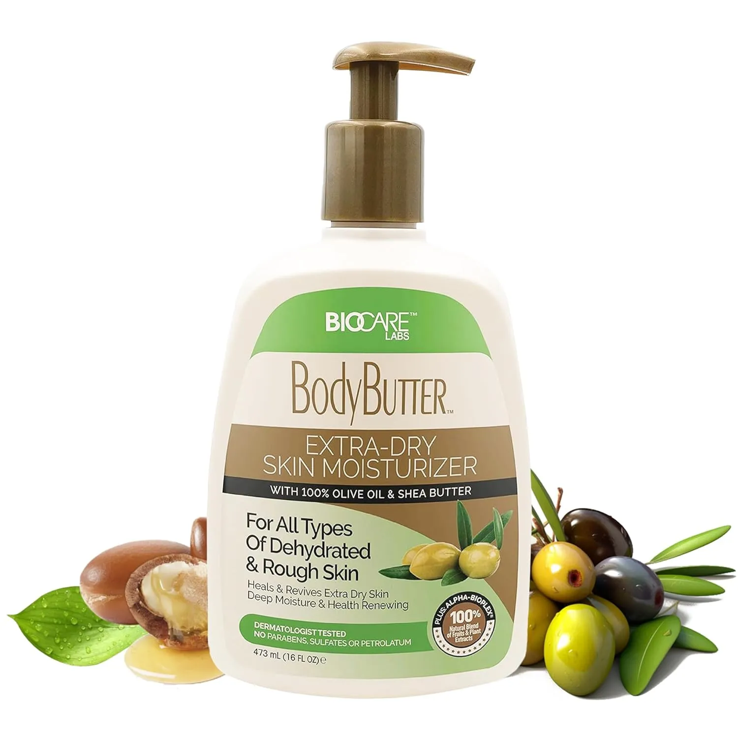 BioCare Naturally Clear Skin Body Butter W Olive Oil & Shea Butter Lotion 473ml