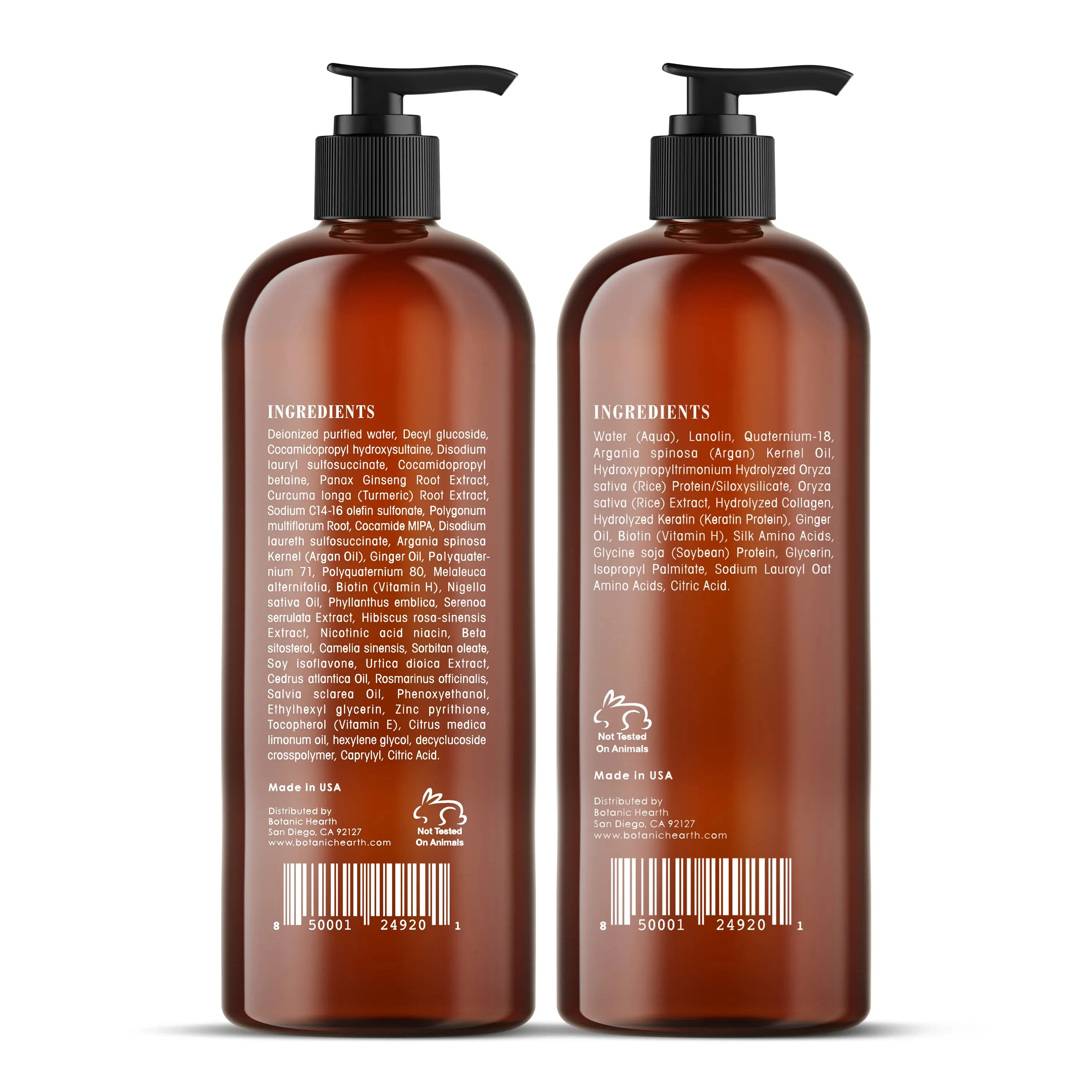 Biotin Shampoo and Conditioner Set  with Ginger Oil & Keratin | 16 fl oz each