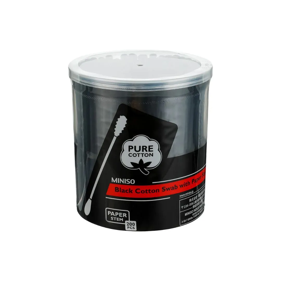 Black Cotton Swab with Paper Stem (200 Pcs)
