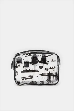 Black Print Travel Bottle Set (9 Piece)