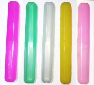 BN Pack of 5 Toothbrush Case, Transparent Colourful Candy Coloured Travel Toothbrush Box Toothbrush Cover Case for Travel Camping School