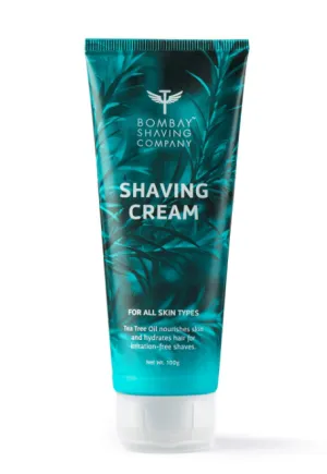 Bombay Shaving Company Shaving Cream with Tea Tree oil, Aloe Vera and Menthol Extracts- 100 g