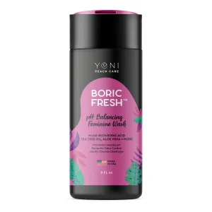 Boric Fresh PH Balancing Daily Feminine Wash with Boric Acid, Tea Tree Oil, Coconut Oil & Essential Oils - Organic Intimate Cleanser for Odor Eliminator, Healthy pH, BV & Intimate Care Unscented 8 Fl Oz (Pack of 1)