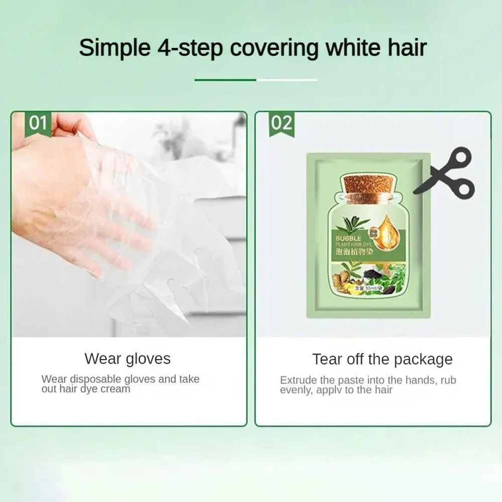 Botanical Bubble Hair Dye Kit - Complete Gray Coverage & Nourishing Plant Essences