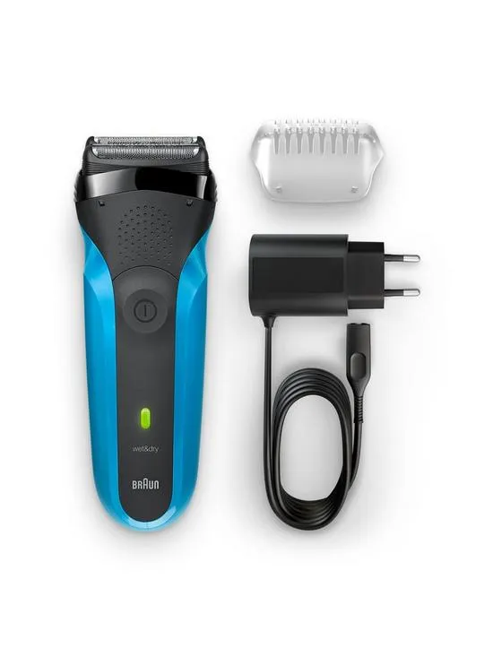Braun Series 3 Electric Shaver Wet & Dry Razor For Men - Black/Blue 310
