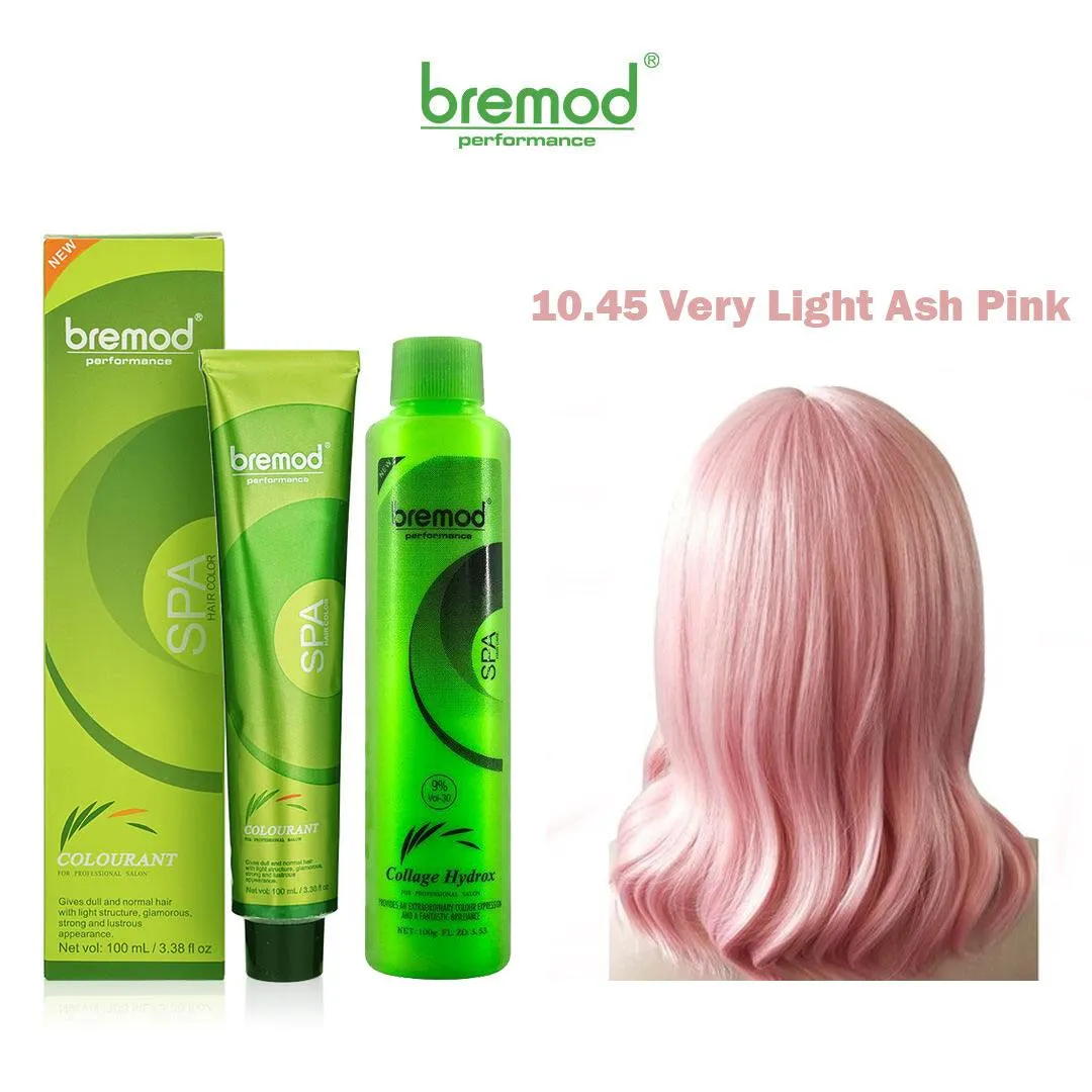 Bremod Performance 10.45 Very Light Ash Pink Hair Color With Oxidizer - 100ml 100g