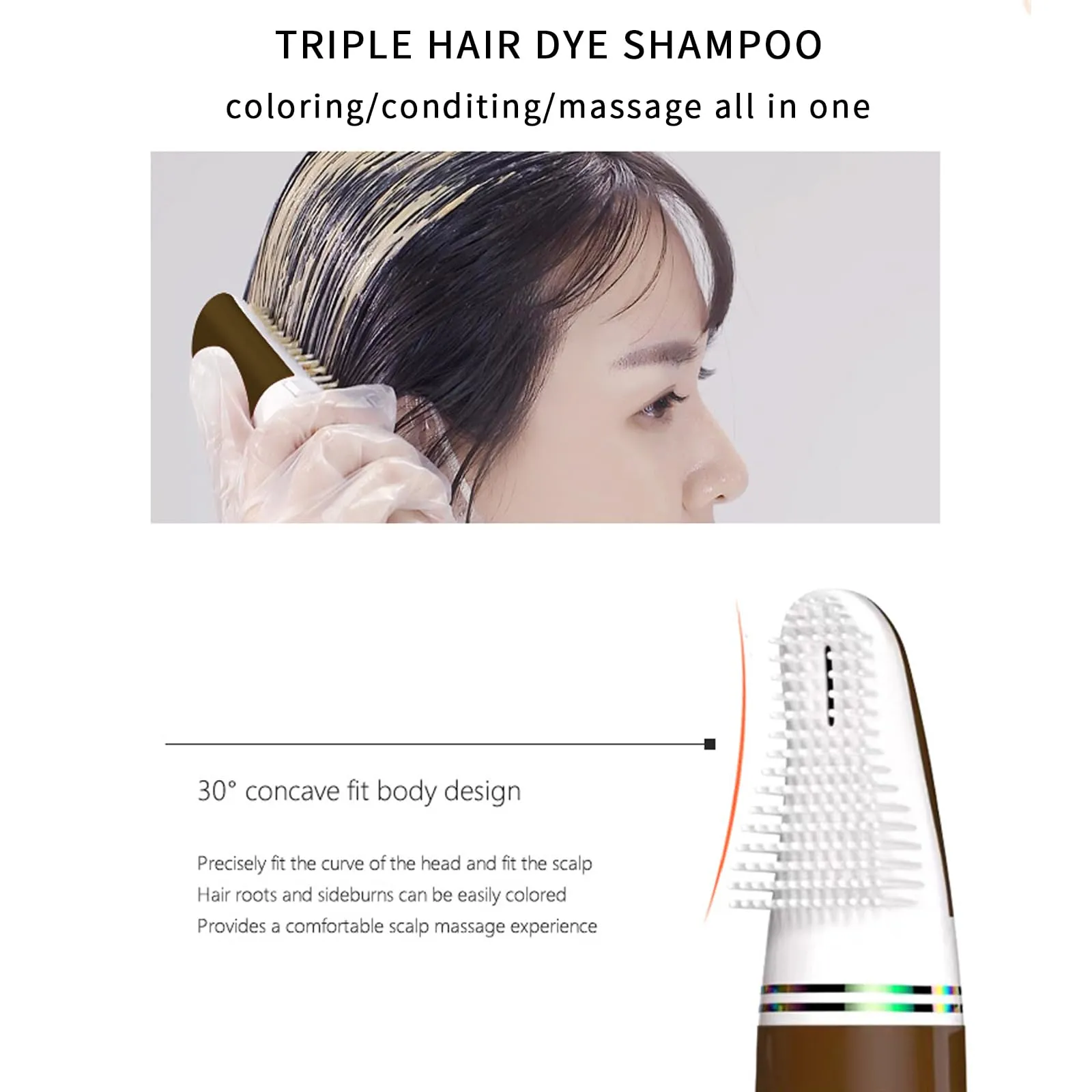 Brown Hair comb Dye Shampoo For Gray Hair and Beard Coverage,Instant Dye and Long-lasting Hair Color Shampoo in Minutes Travelling Outfit,For Women Men Easy Comb Dyeing 200ML