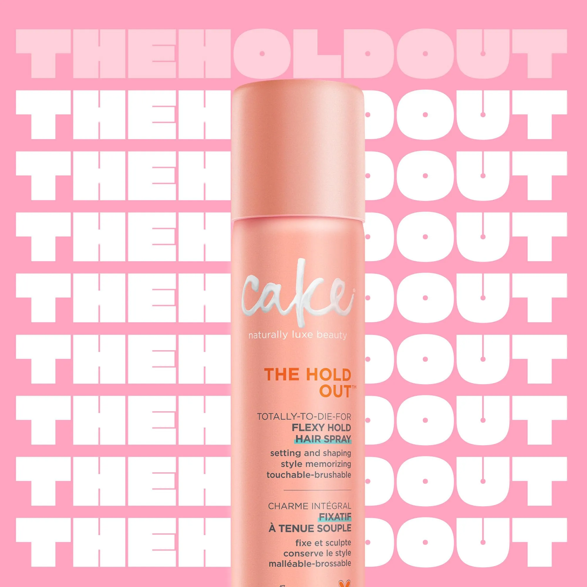 Cake Beauty Hairspray, The Hold Out – For Brushable, Touchable, Flexible Hold & Soft Volume – Vitamin E & Abyssinian Oil – For All Hair Types- 5.6 Oz.