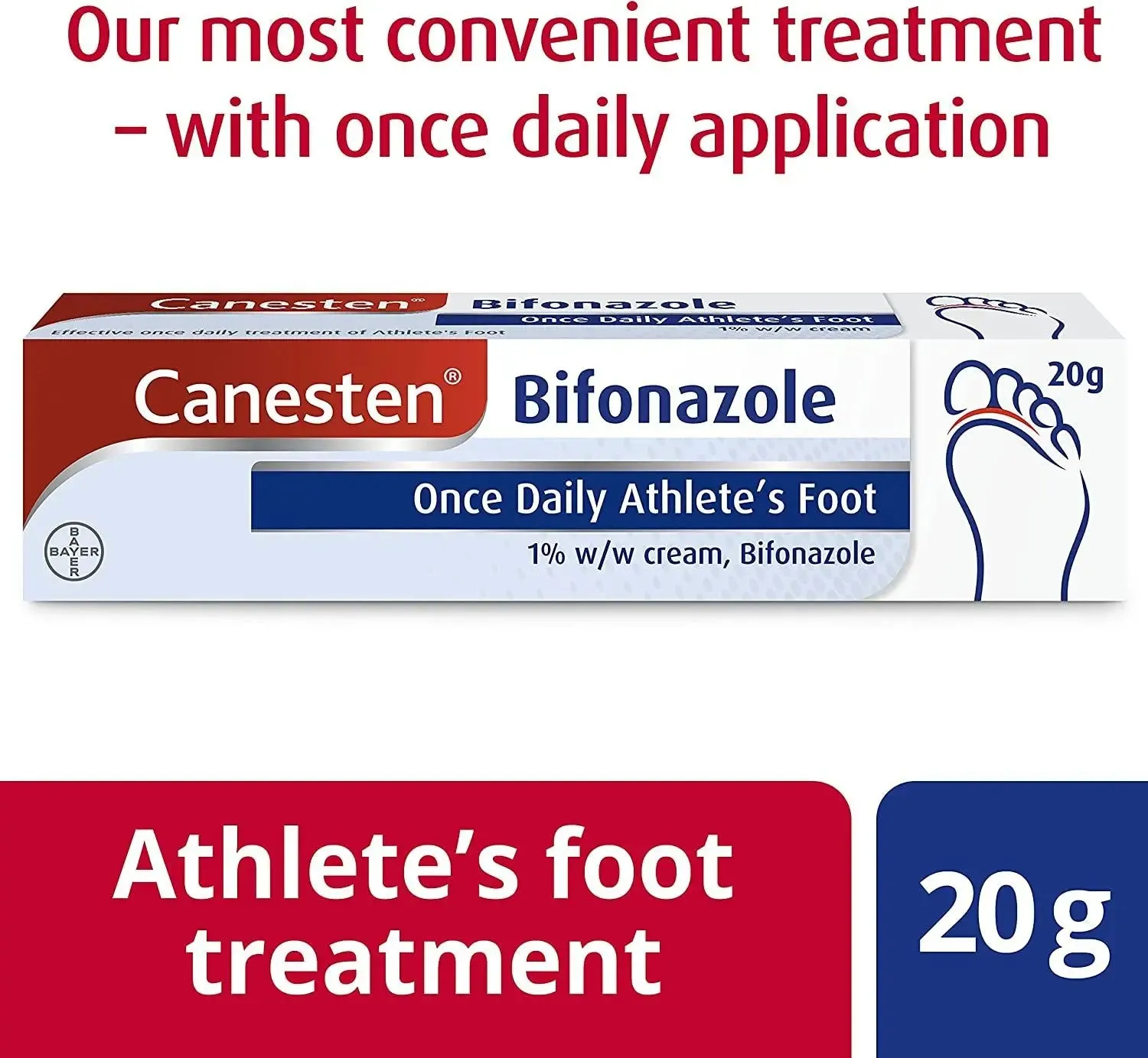 Canesten Bifonazole Once Daily 1% w/w Cream - 20g