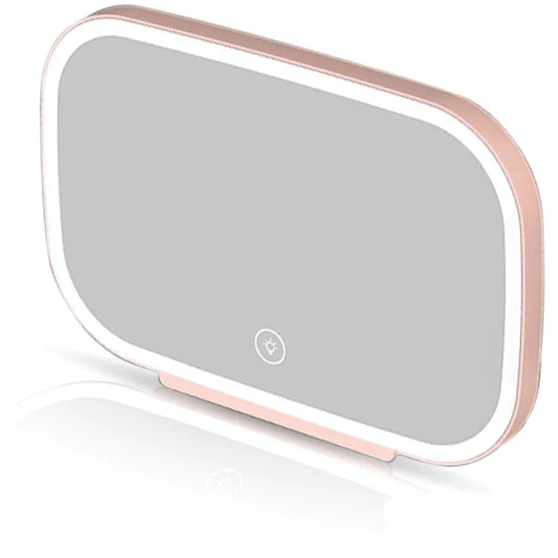 Car LED Make-Up Mirror - Car Visor Vanity Mirror with LED Lights USB Rechargeable Travel Makeup Mirror