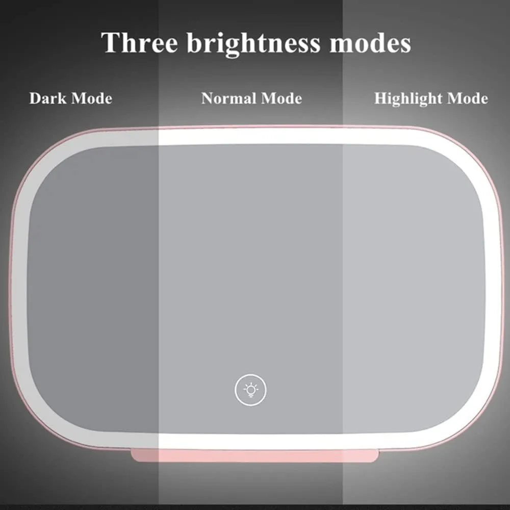 Car LED Make-Up Mirror - Car Visor Vanity Mirror with LED Lights USB Rechargeable Travel Makeup Mirror