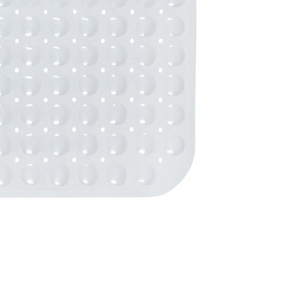 Carnation Home Fashions Stall Size"Bubble" Look Vinyl Bath Mat. - White 21x21"