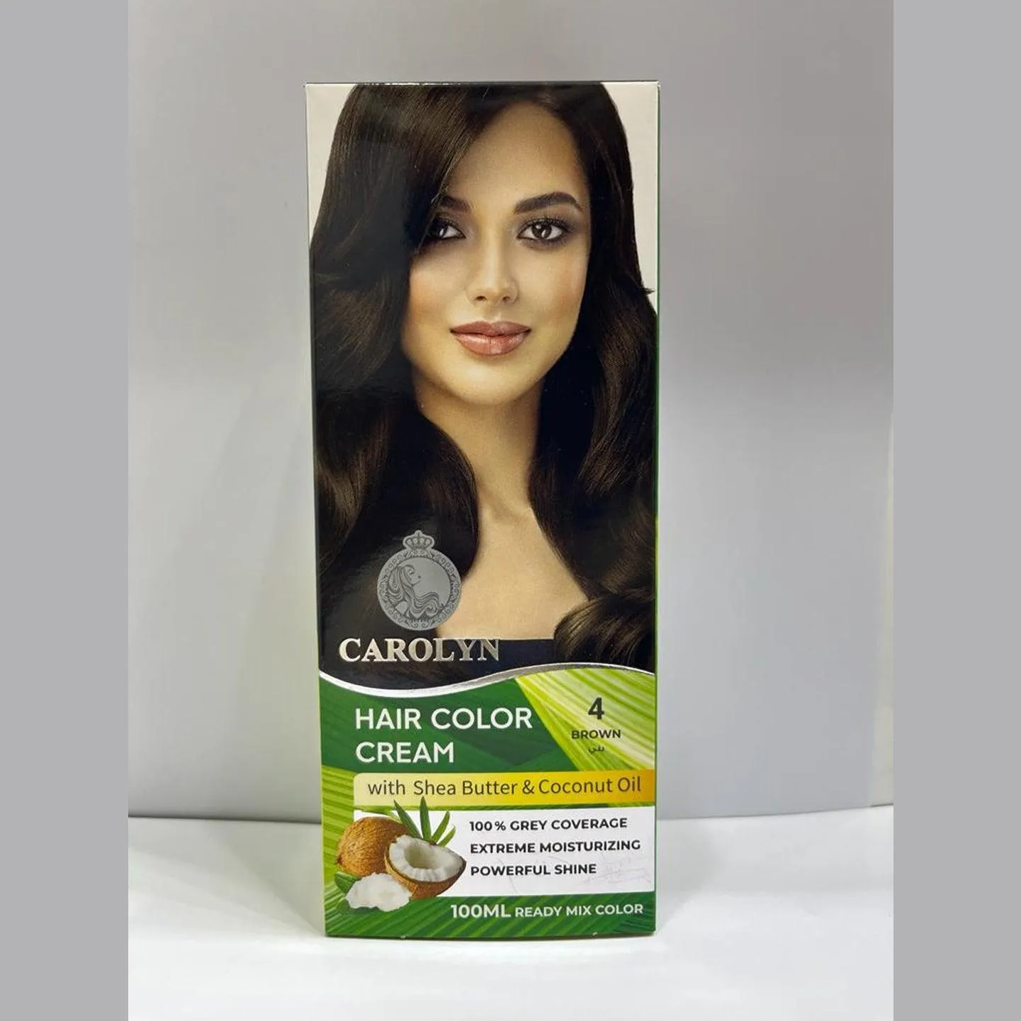 Carolyn Hair Color Cream With Shea Butter & Coconut Oil - 4 Brown