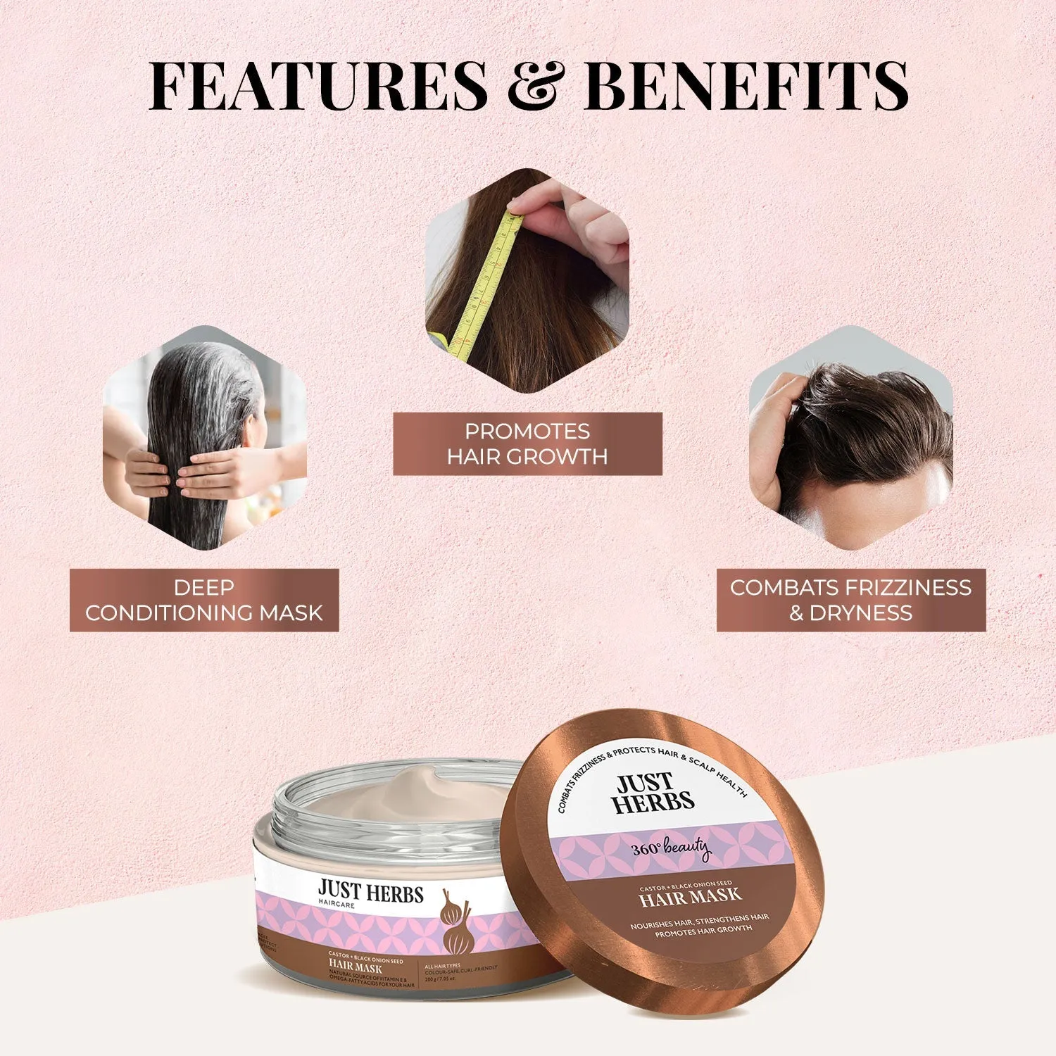 Castor & Black Onion Seed Hair Mask - 200 gm