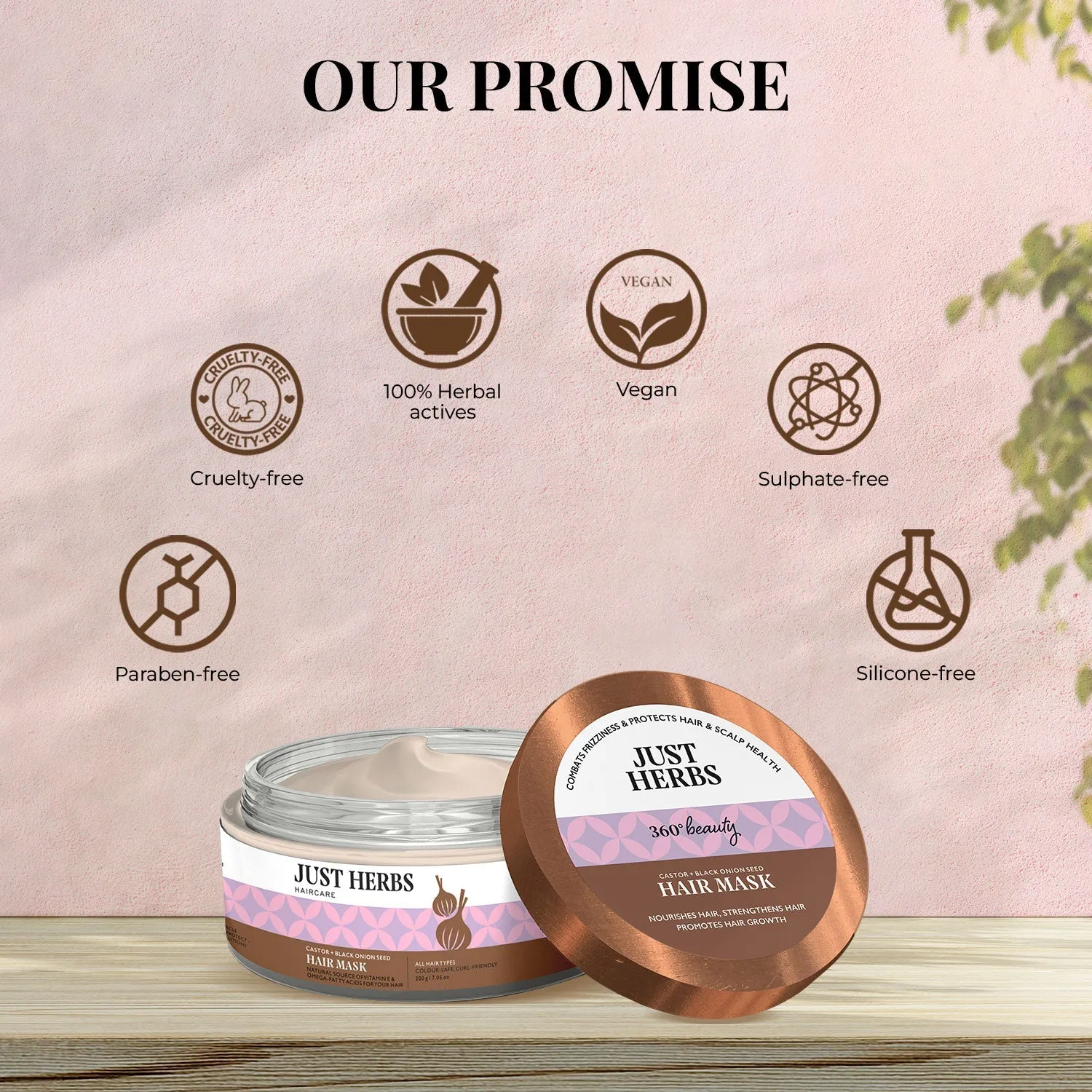 Castor & Black Onion Seed Hair Mask - Just Herbs
