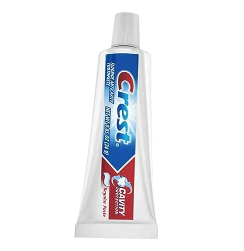 Cavity Protection Crest Toothpaste .85 Ounce with Toothbrush Bulk Pack for Travel and Hotel Guest Amenities (12 Pack)