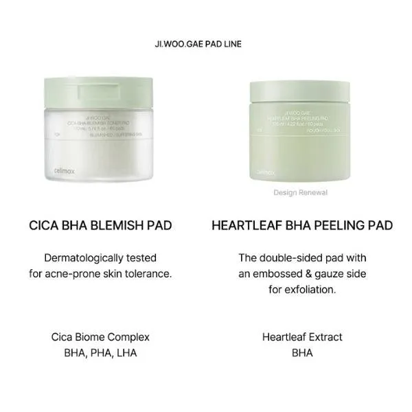 [celimax] JI WOO GAE Cica BHA Blemish Toner Pad 170ml 60EA