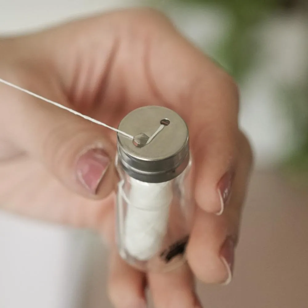 Charcoal Dental Floss in Glass Bottle