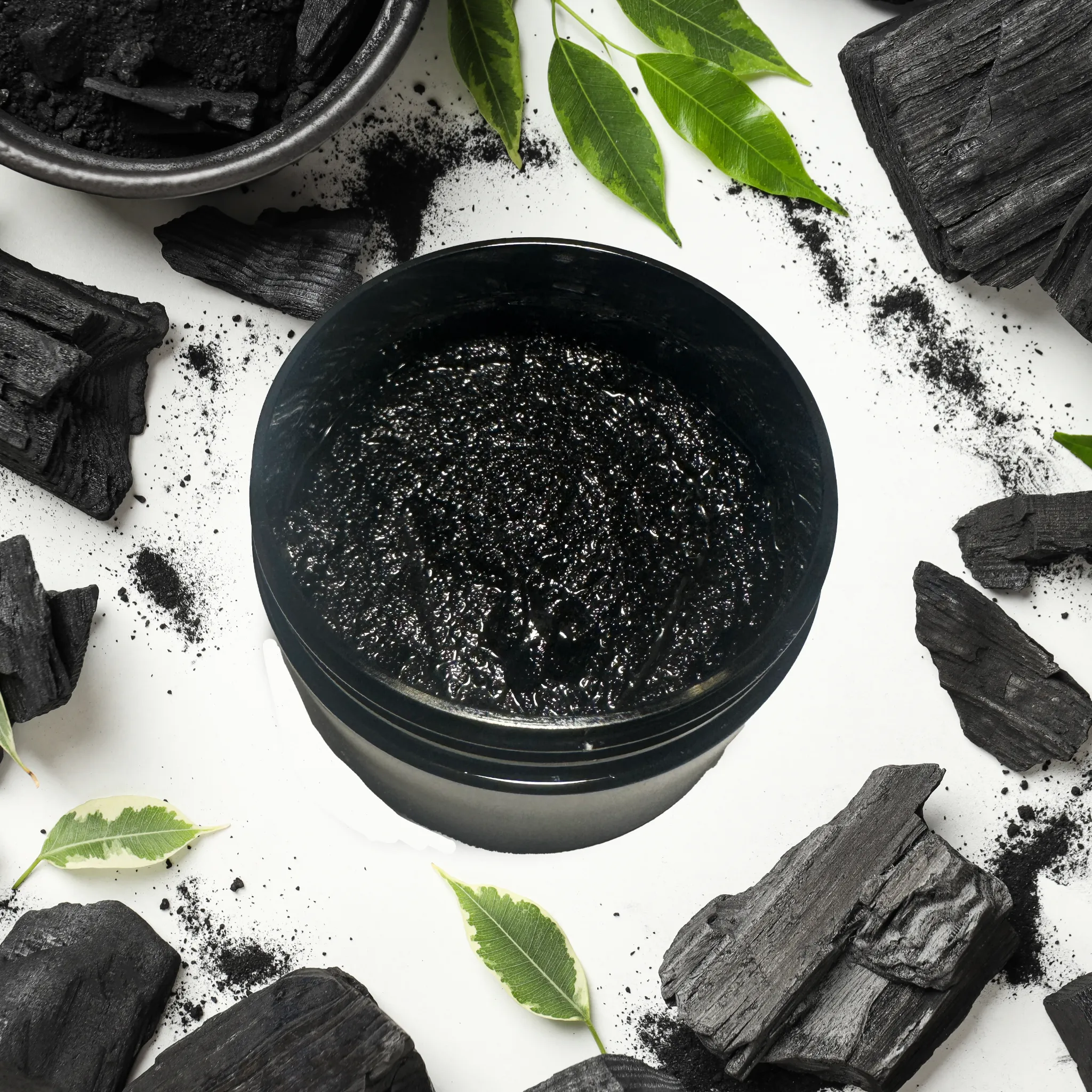 Charcoal Natural Whipped Shea Sugar Scrub Avocado Oil Fragrance Free 4 oz