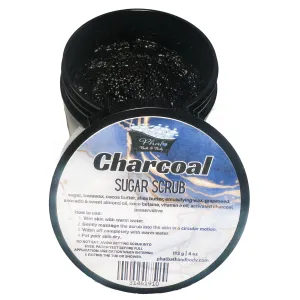 Charcoal Natural Whipped Shea Sugar Scrub Avocado Oil Fragrance Free 4 oz