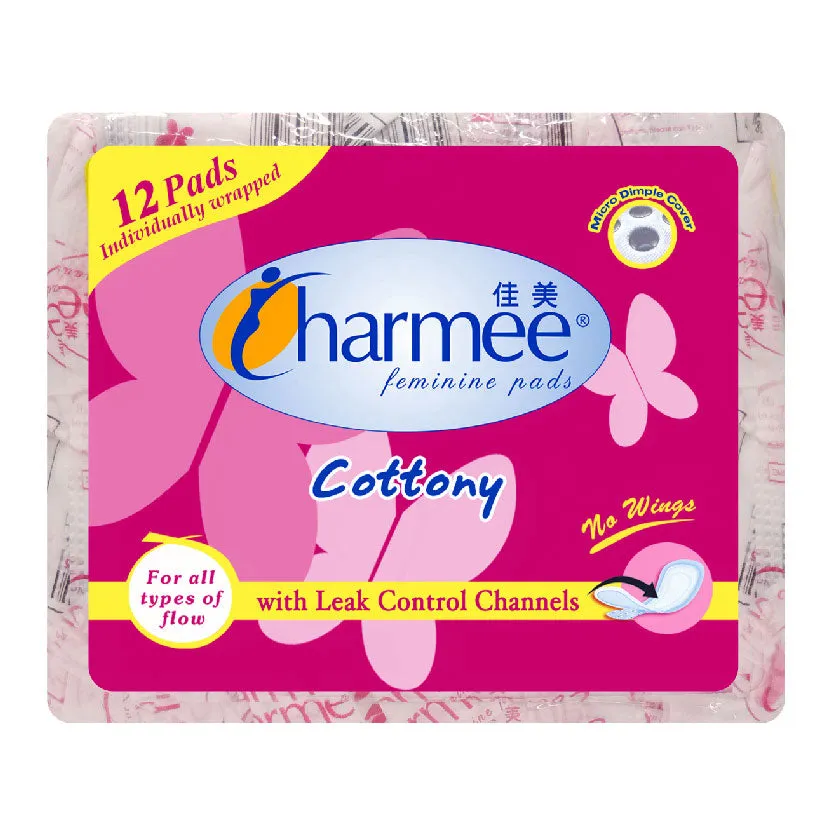 Charmee Feminine Pads All Types of Flow Cottony without Wings 12s