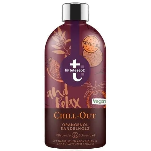 chill-out bubble bath, orange oil and sandalwood