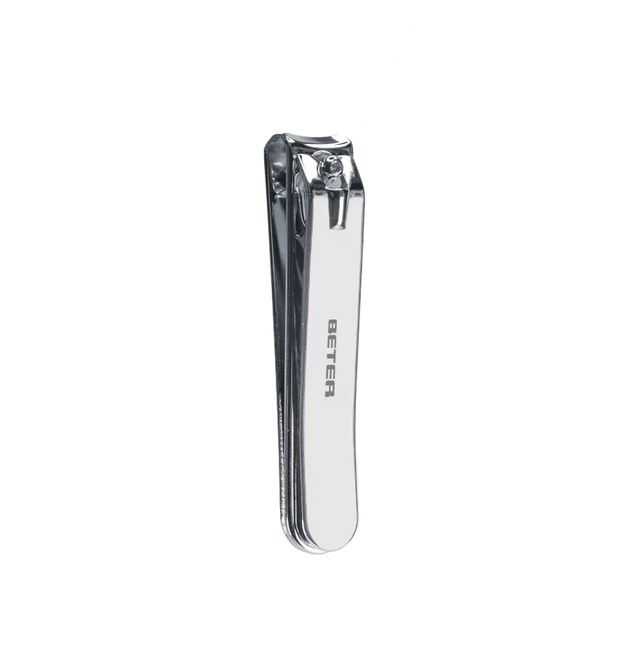 Chromelated pedicure nail clipper, curved point