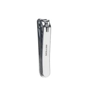 Chromelated pedicure nail clipper, curved point