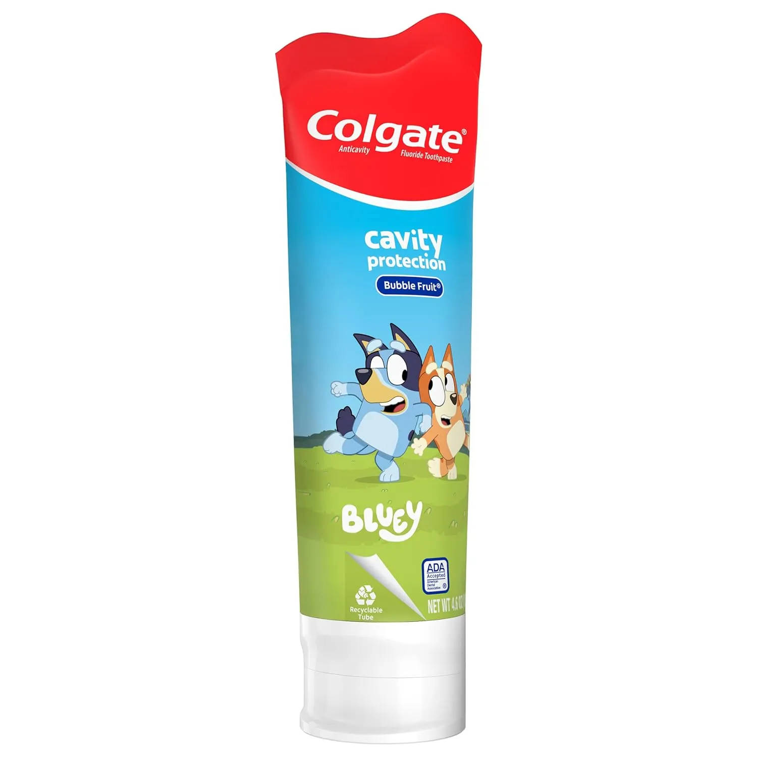 Colgate Kids Bluey Toothpaste with Fluoride, Fights Cavities, Mild Fruit Flavor, Sugar Free, 4.6 Oz Tube