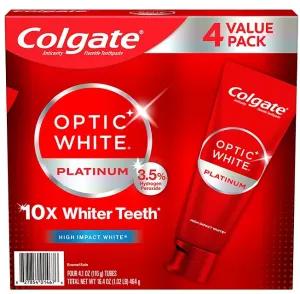 Colgate Optic White Platinum Teeth Whitening Toothpaste, 4.1 oz., 4 pk.