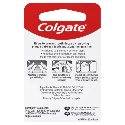Colgate Total Mint Waxed Dental Floss Value Pack 100m