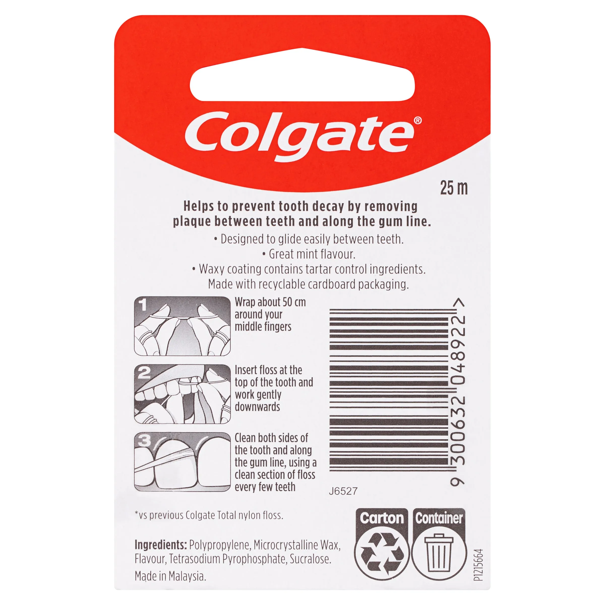 Colgate Total Tartar Control Dental Floss 25m
